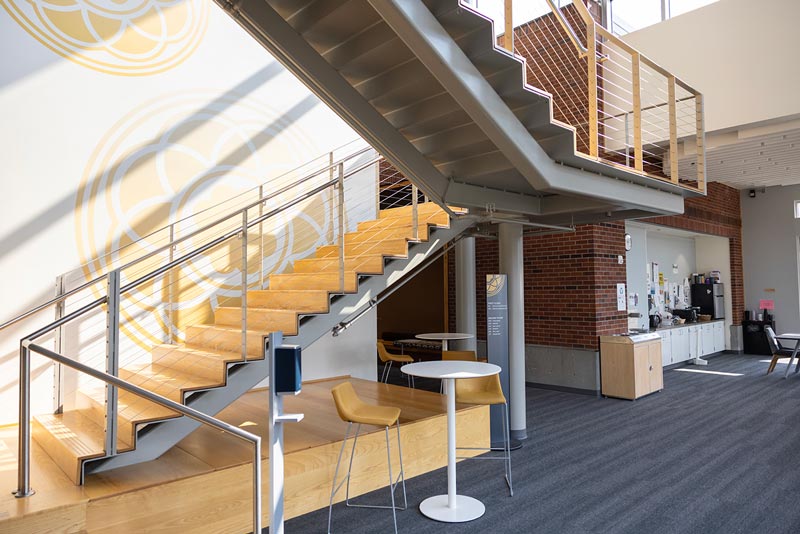 The School of Nursing Clinical Learning and Simulation Center lobby, Thursday, Aug. 6, 2026, at PLU. (PLU Photo / Sy Bean)