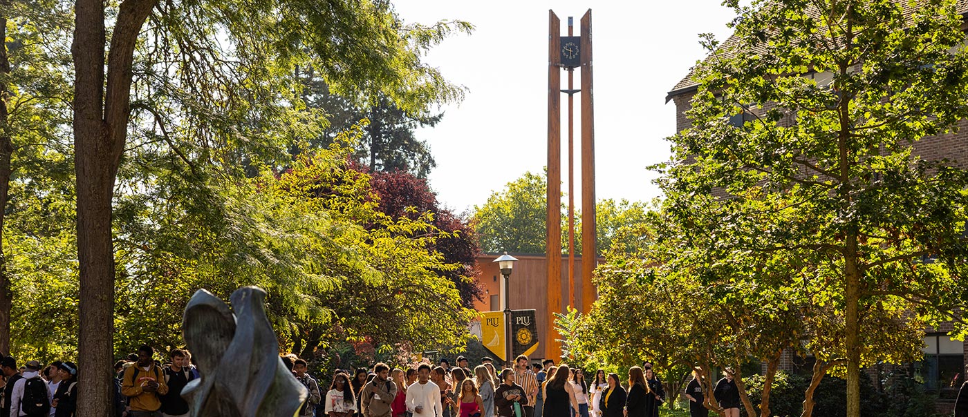 The 2026-2027 school year begins with Convocation, a bookend to New Student Orientation, Tuesday, Sept. 8, 2026, in Olson Gymnasium at PLU. (PLU Photo / Sy Bean)