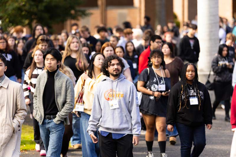 The Lute Welcome, part of New Student Orientation, Saturday, Sept. 5, 2026, in Olson Gymnasium at PLU. (PLU Photo / Sy Bean)