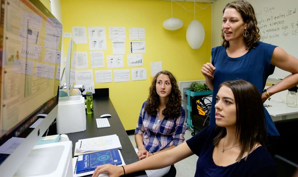 Professor Shannon Seidel with research students, 2017