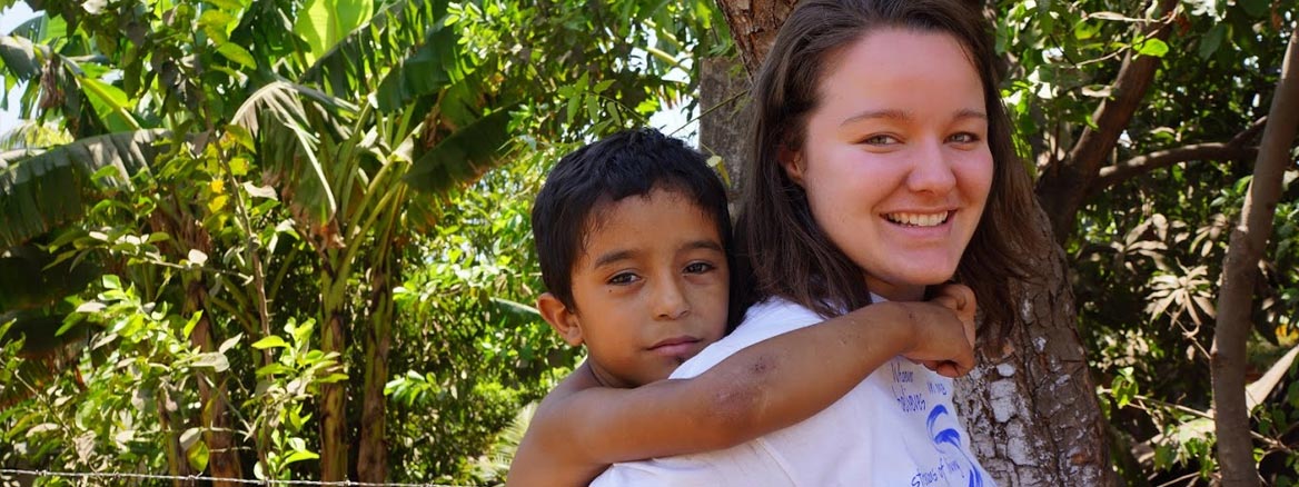 nicaragua student with child