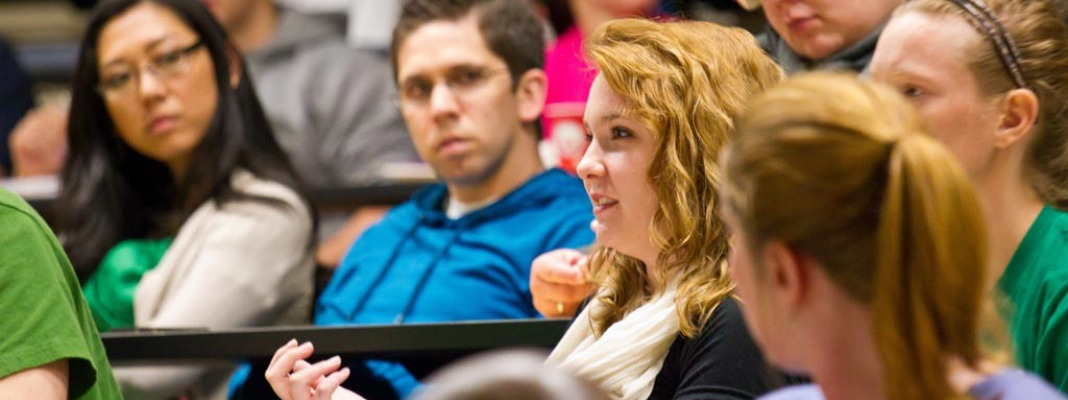 Students sitting in lecture hall