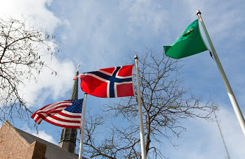 Flags in sky