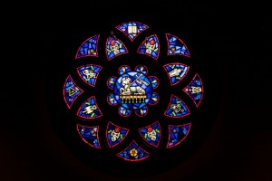 Rose Window in the Ness Chapel of the Karen Hille Phillips Center PLU on Tuesday, Sept. 17, 2013. (Photo/John Froschauer)