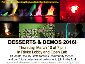 Desserts & Demos Flyer 2016