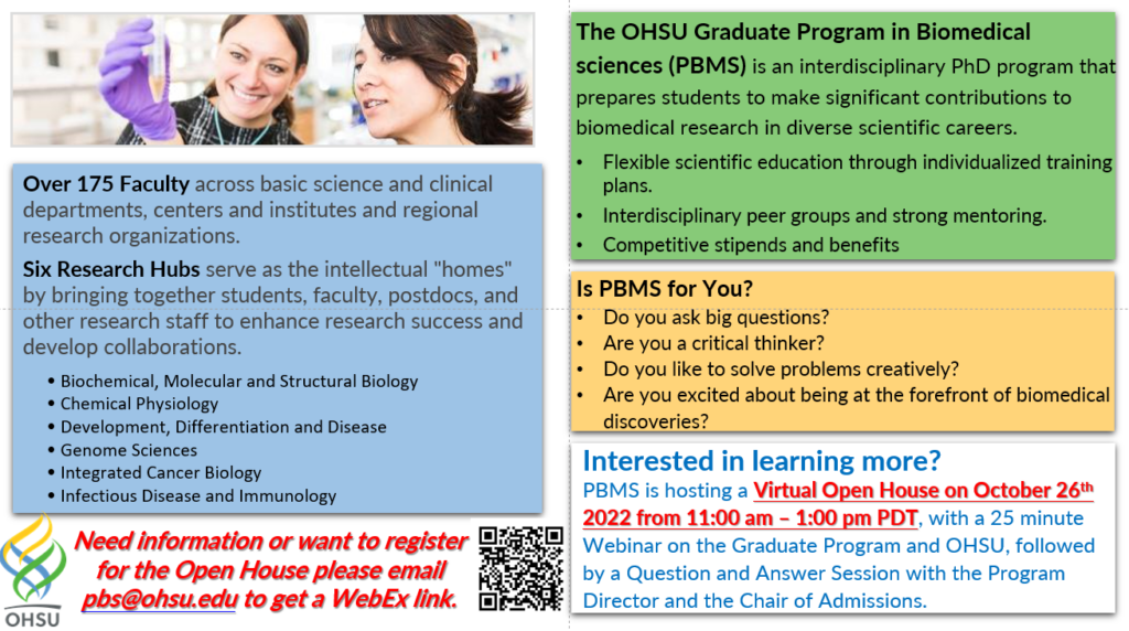 flyer with details on biomedical program