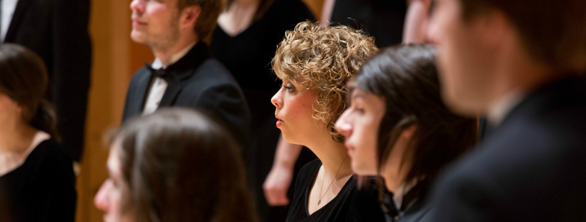 Closeup of singers