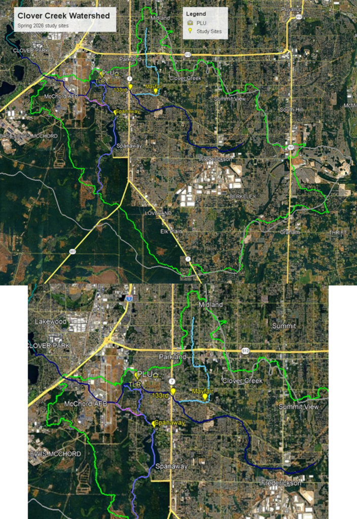 Clover Creek watershed map