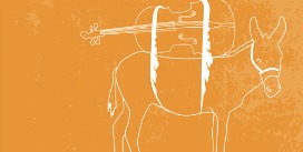 karly-port drawing of donkey with violin on back