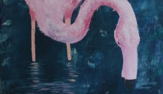 Emily White '17 pink flamingo