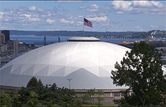 Tacoma Dome on a sunny day