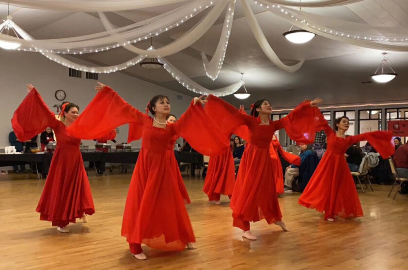 Chinese Dancers in Red