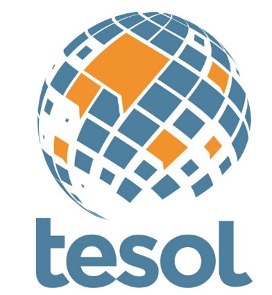 globe made out of speech bubbles over the TESOL logo