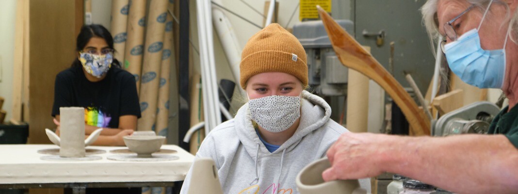 Students in Ceramics class