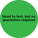 Need to test, but no quarantine required