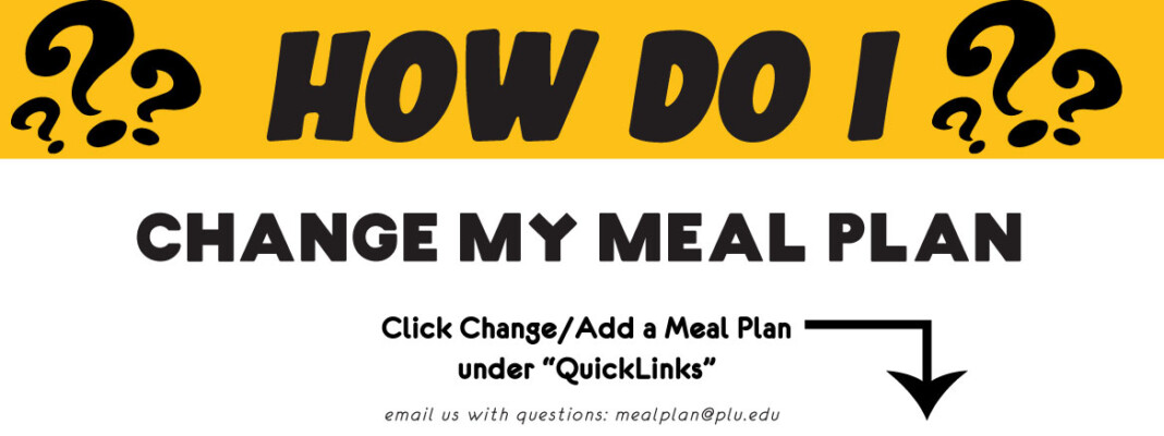 Dining options at PLU. Click to change my meal plan.