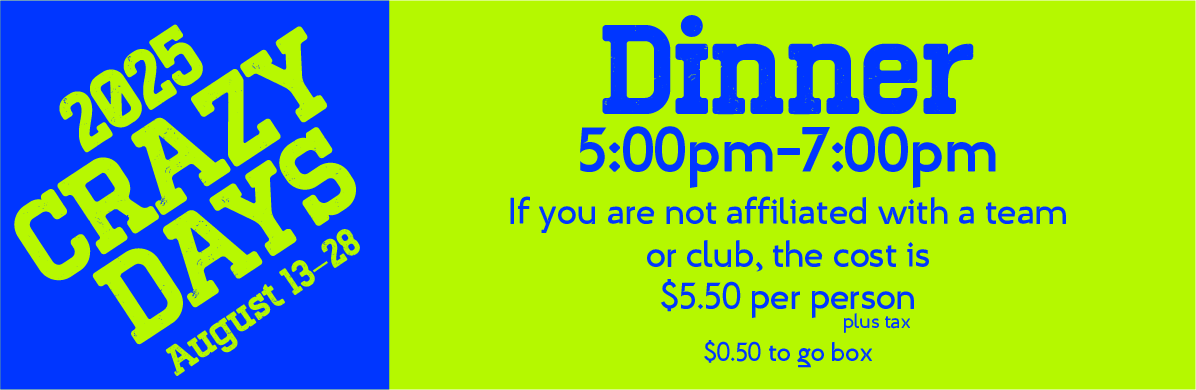 Dinner 5pm-7pm
