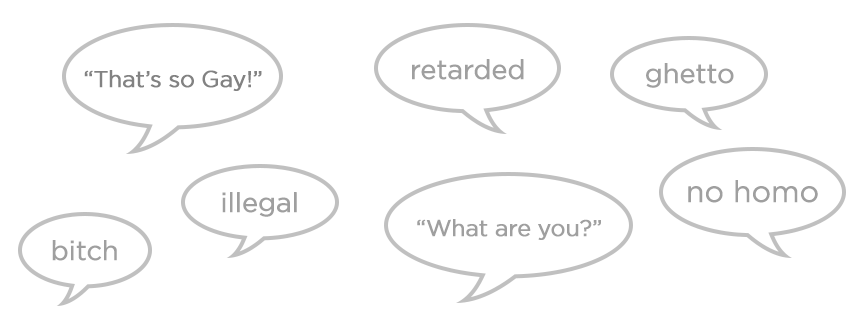 MLMC Speech Bubbles Speech bubbles with hurtful phrases