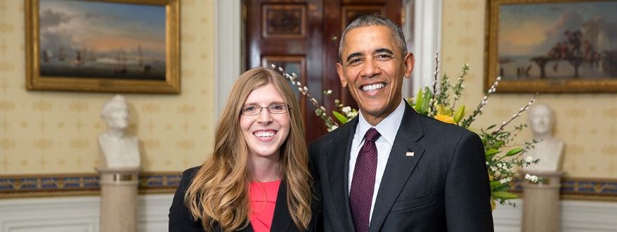 Student with President