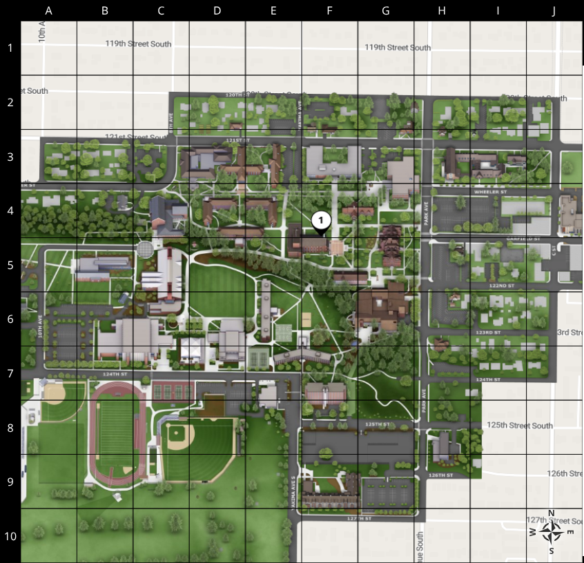 A map of PLU's campus
