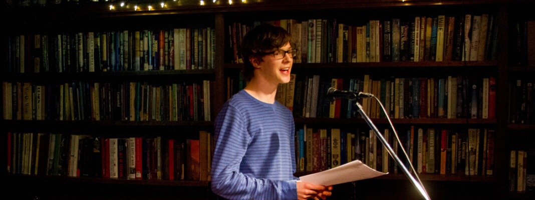 Student presenting poetry