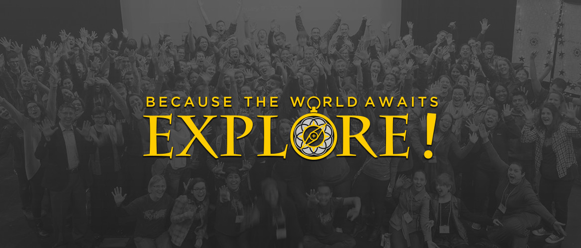 Because the World Awaits - Explore! group of students waving
