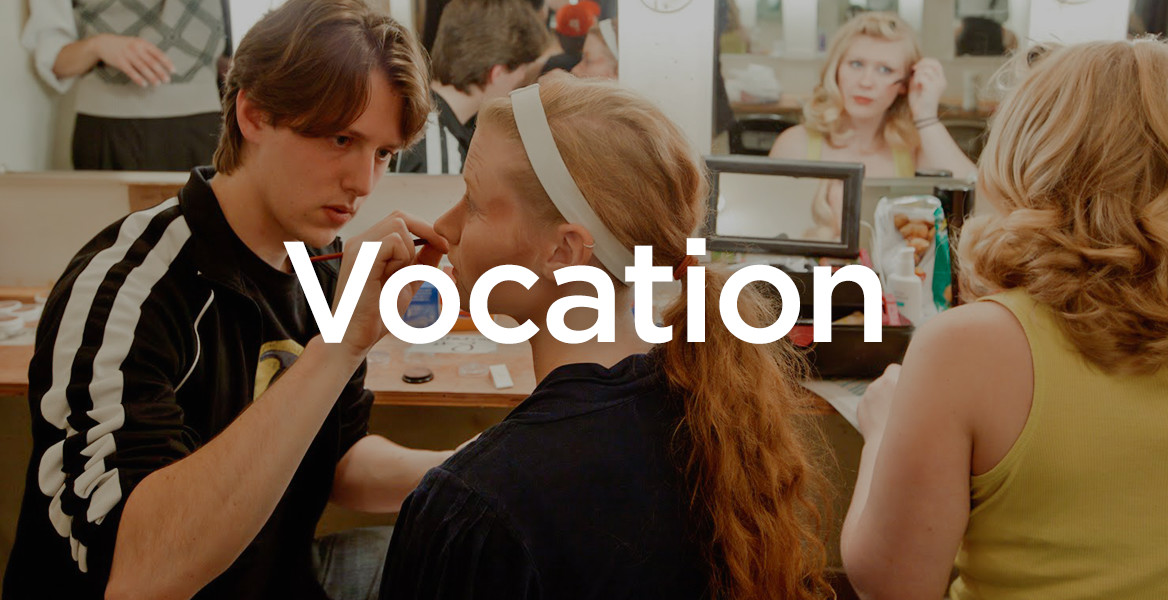 Vocation - student applying makeup to another