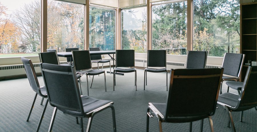 Dumas Bay Centre chairs arranged in a circle