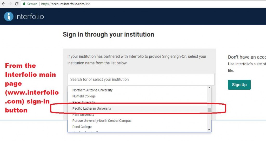 institution sign in A