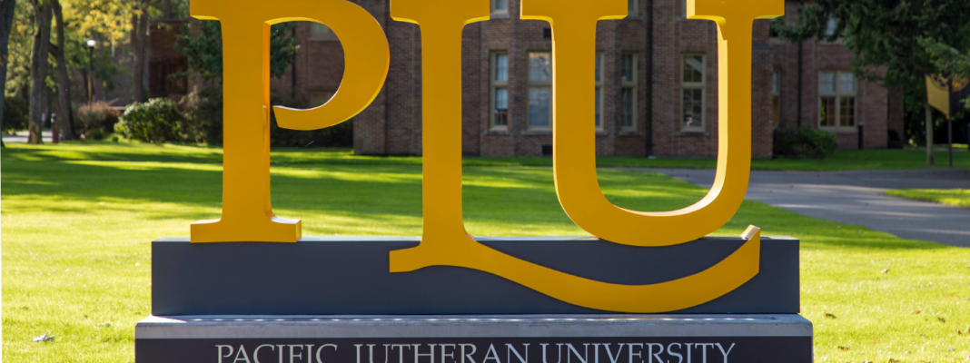 PLU sign on campus.