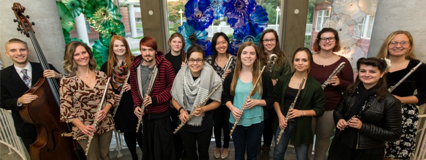 Flute Choir at PLU, Wednesday, Oct. 12, 2016. (Photo: John Froschauer/PLU)