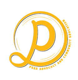 Large P design with acronym Peer Advocate and Community Education