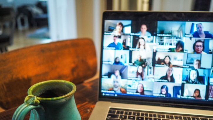 Zoom video call class going on