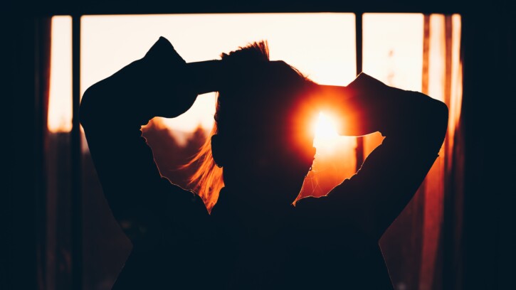 Over exposure of a sunset in a home.