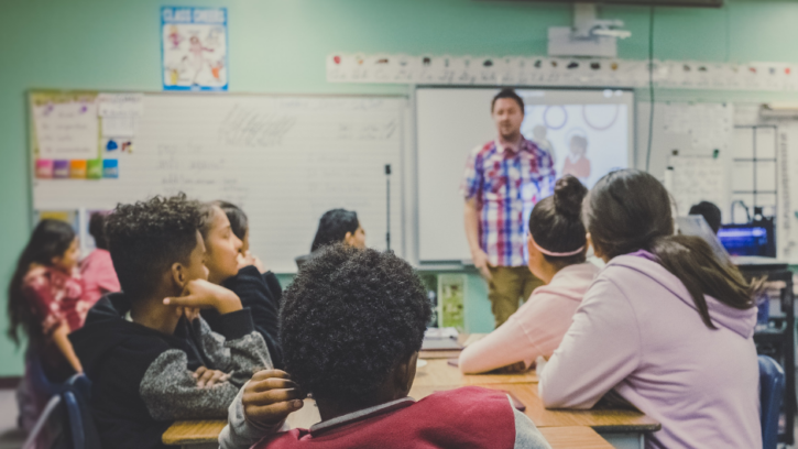 Classroom with students and a teacher
