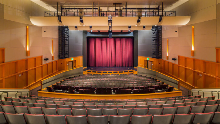 a photo of KHP's Eastvold stage and audience from the back of the auditorium.