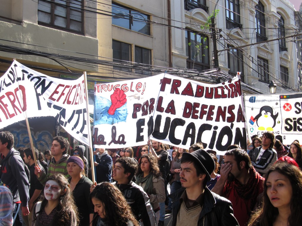 chilebykirsty people walking in demonstration