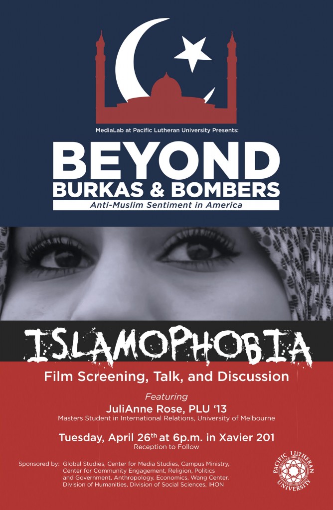 Beyond Burkas & Bombers, Anti-Muslum Sentiment in America, Islamophobia poster