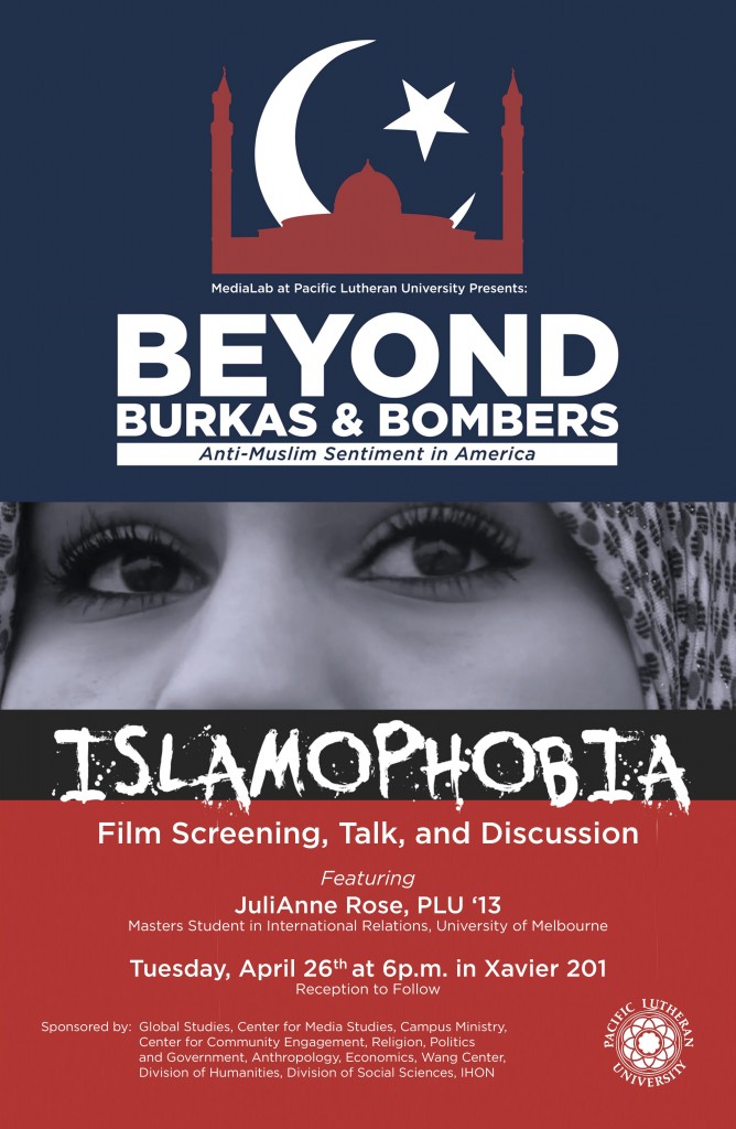 Islamophobia Poster-page-001 Beyond Burkas & Bombers, Anti-Muslum Sentiment in America, Islamophobia poster