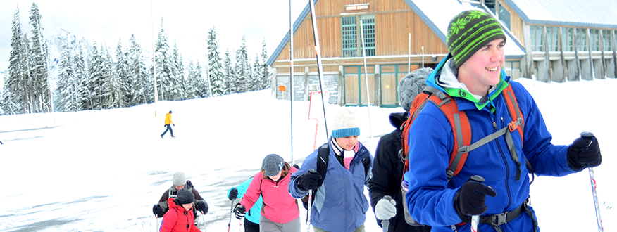 Students snowshoeing