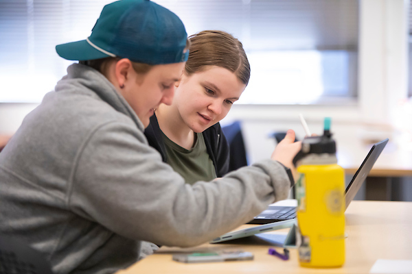 Students work in groups in professor Gina Hames HIST 289 titled “Women and Gender in World History,” Wednesday, April 12, 2023, in the Hauge Administration Building at PLU. (PLU Photo / Sy Bean)