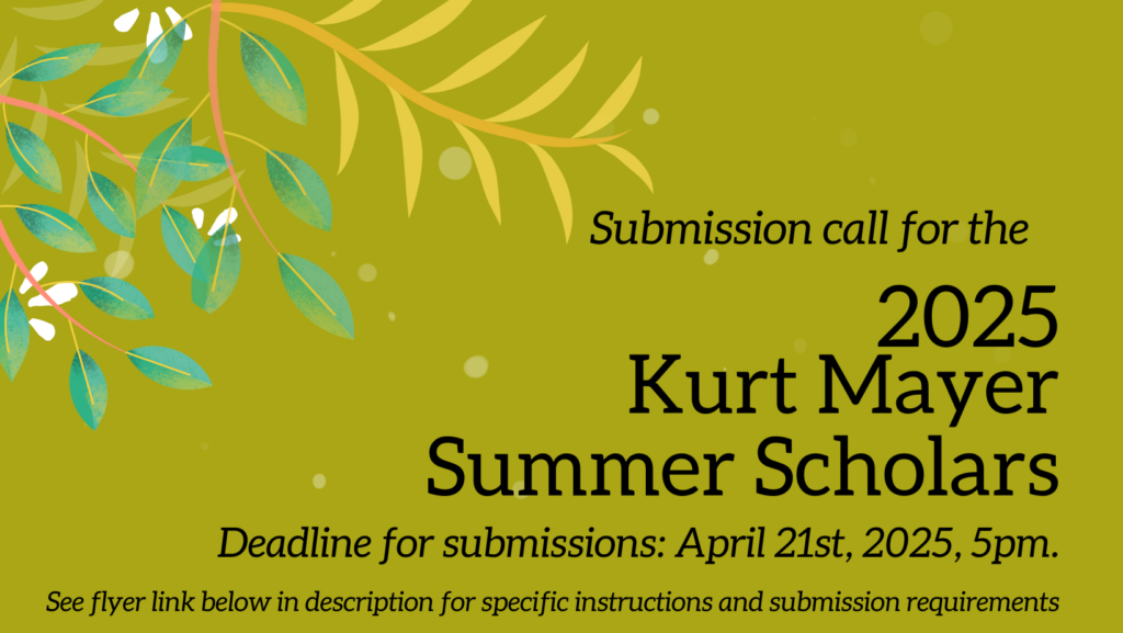 Summer Mayer Scholars submission call for website and facebook