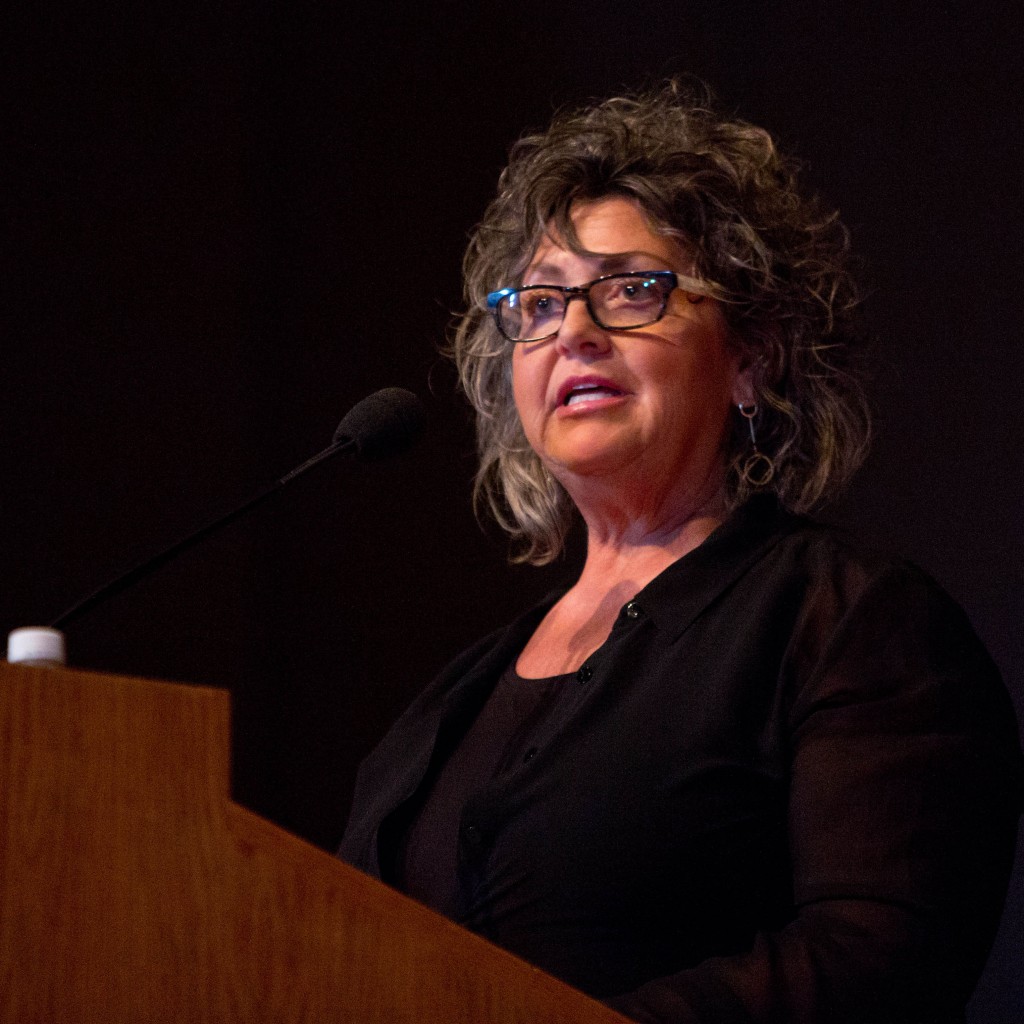 Natalie Mayer, speaks during a student session titled "Lessons and Commitments: What can Your Generation Do" at the Powell-Heller Conference for Holocaust Education in Olson at PLU on Friday, March 6, 2015. (Photo/John Froschauer)