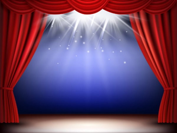 Musical Revue Stage with spotlights for a performance