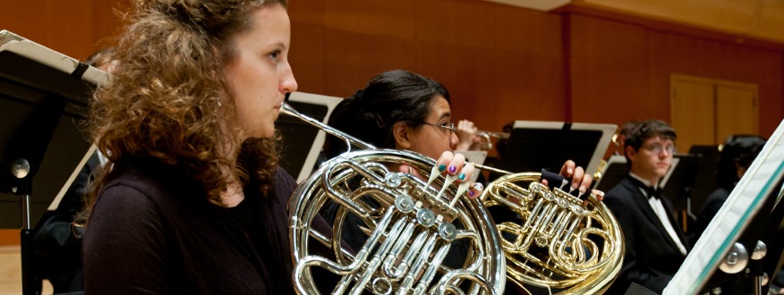 Horn Banner - two students playing