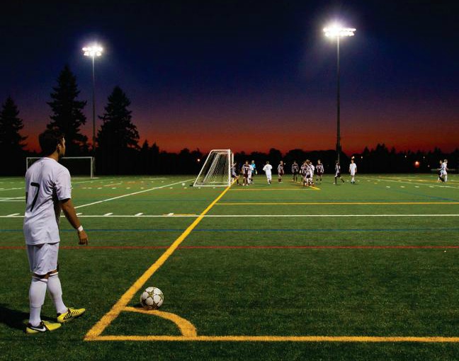 Student's playing soccer