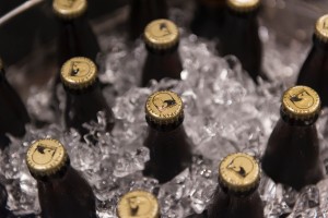 beer bottles in ice