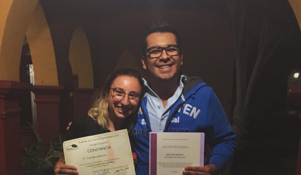 Camille LaRocca with her internship supervisor and mentor, Eduardo.