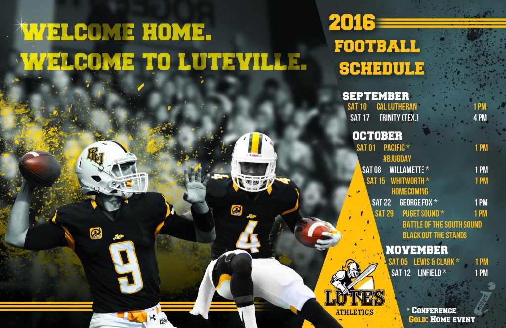 Welcome Home. Welcome to Luteville 2016 Football Schedule