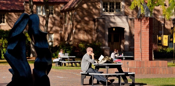 Students in red square studying